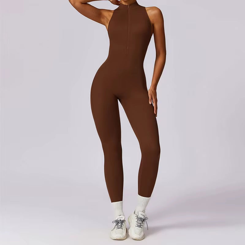 New Women'S Tracksuit Yoga Set Yoga Jumpsuits One Piece Workout Sleeve Rompers Gym Set Workout Beautiful Back Push-Up Yoga Set