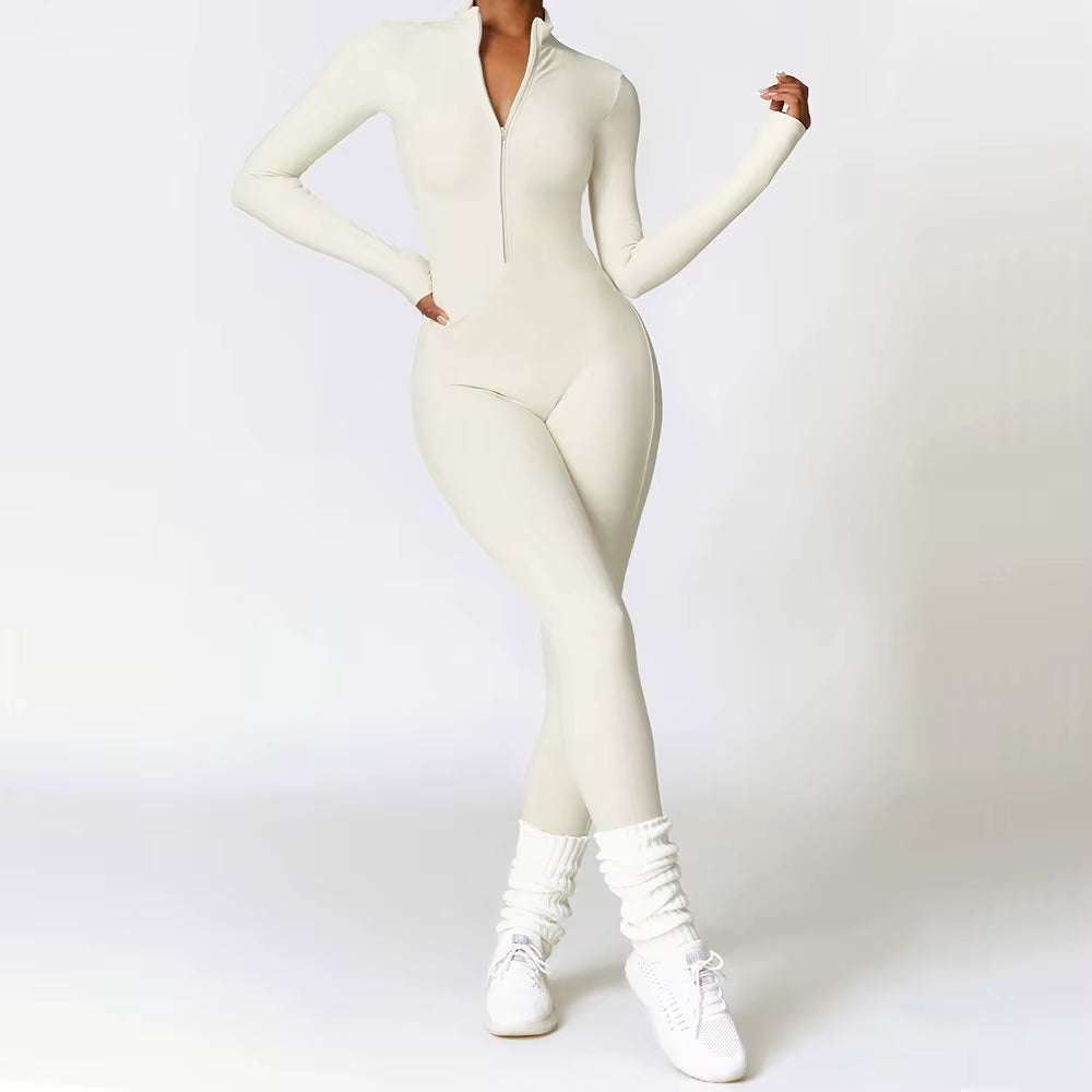 Women'S Clothes Yoga Set Yoga Jumpsuits One Piece Workout Long Sleeve Rompers Sportswear Gym Set Workout Tracksuit Bodysuits