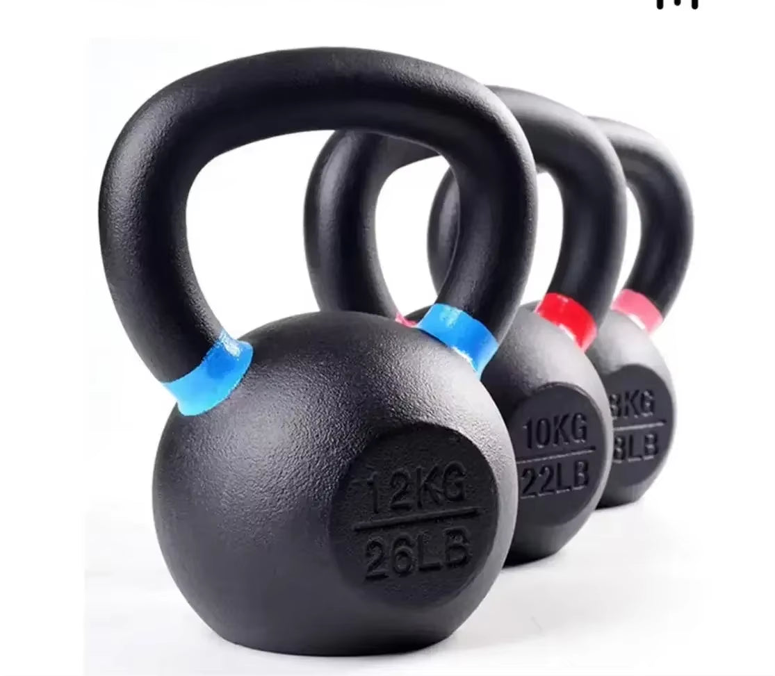 Factory Custom Cast Iron Competition Kettlebell Set Powder Coated for Body Building Fitness, Random Color