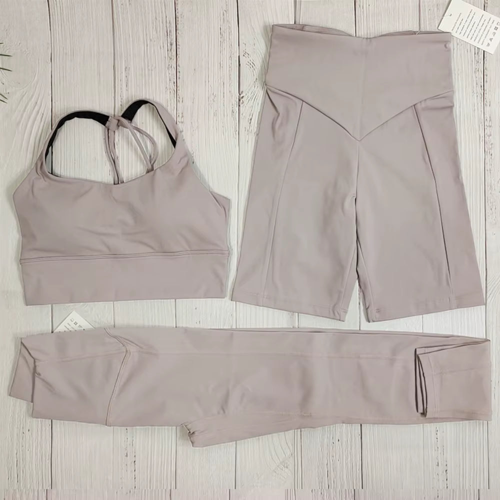 Naked-Feel Yoga Set Yoga Leggings Set Women Fitness Suit for Yoga Clothes High Waist Gym Workout Sportswear Gym Sports Clothing