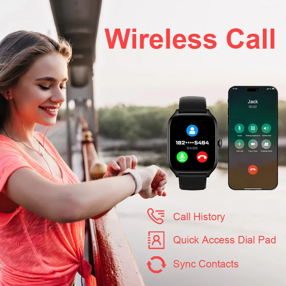 H9 2025 Smart Watch 2.01-Inch HD Display Receive Make Calls Message Preview Sport Mode Weather Forecast Smart Watch