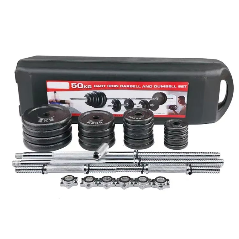 Hot Fitness Equipment 10-50Kg Boxed Dumbbells Can Be Turned into Barbell Strength Training Free Weight Fitness Adjustable Suit.