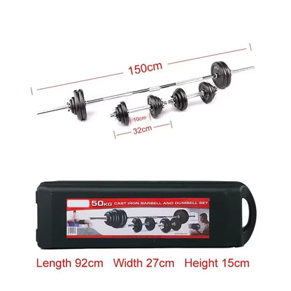 Hot Fitness Equipment 10-50Kg Boxed Dumbbells Can Be Turned into Barbell Strength Training Free Weight Fitness Adjustable Suit.
