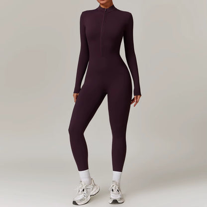 Women'S Clothes Yoga Set Yoga Jumpsuits One Piece Workout Long Sleeve Rompers Sportswear Gym Set Workout Tracksuit Bodysuits