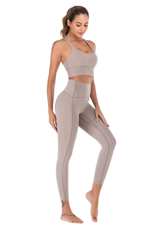 Naked-Feel Yoga Set Yoga Leggings Set Women Fitness Suit for Yoga Clothes High Waist Gym Workout Sportswear Gym Sports Clothing
