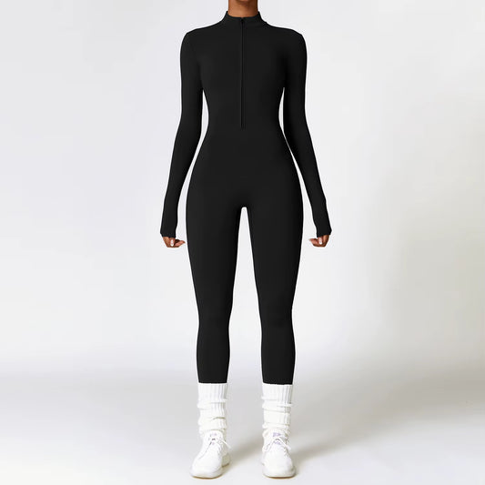 Women'S Clothes Yoga Set Yoga Jumpsuits One Piece Workout Long Sleeve Rompers Sportswear Gym Set Workout Tracksuit Bodysuits